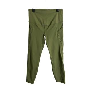 GapFit Ankle Leggings Womens Medium Green Maternity Blackout Yoga Athletic